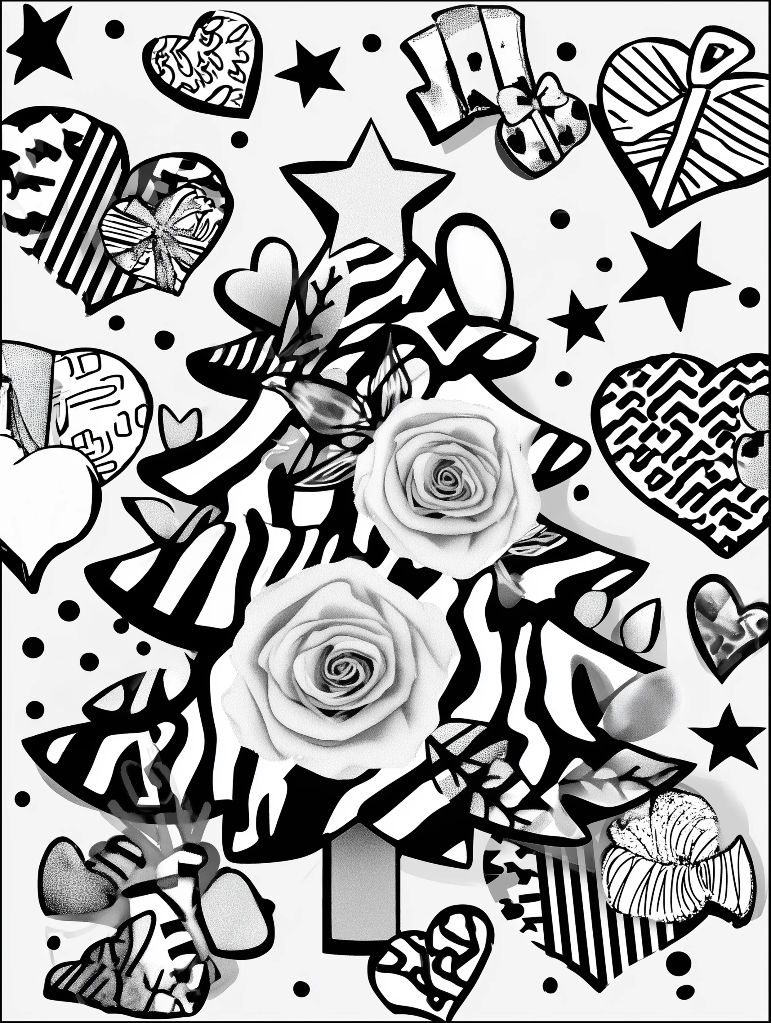 Free printable christmas coloring page for adults featuring a decorative tree design